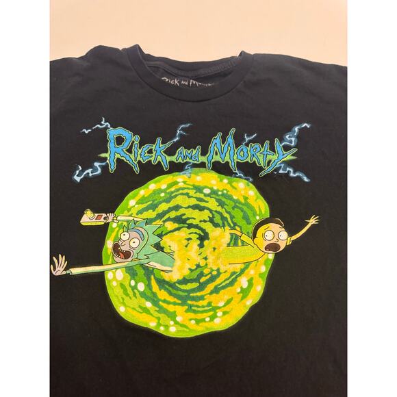 Men's Rick and Morty Adult Swim Black Short Sleeved T-Shirt Size 2X 100% Cotton - Picture 2 of 4